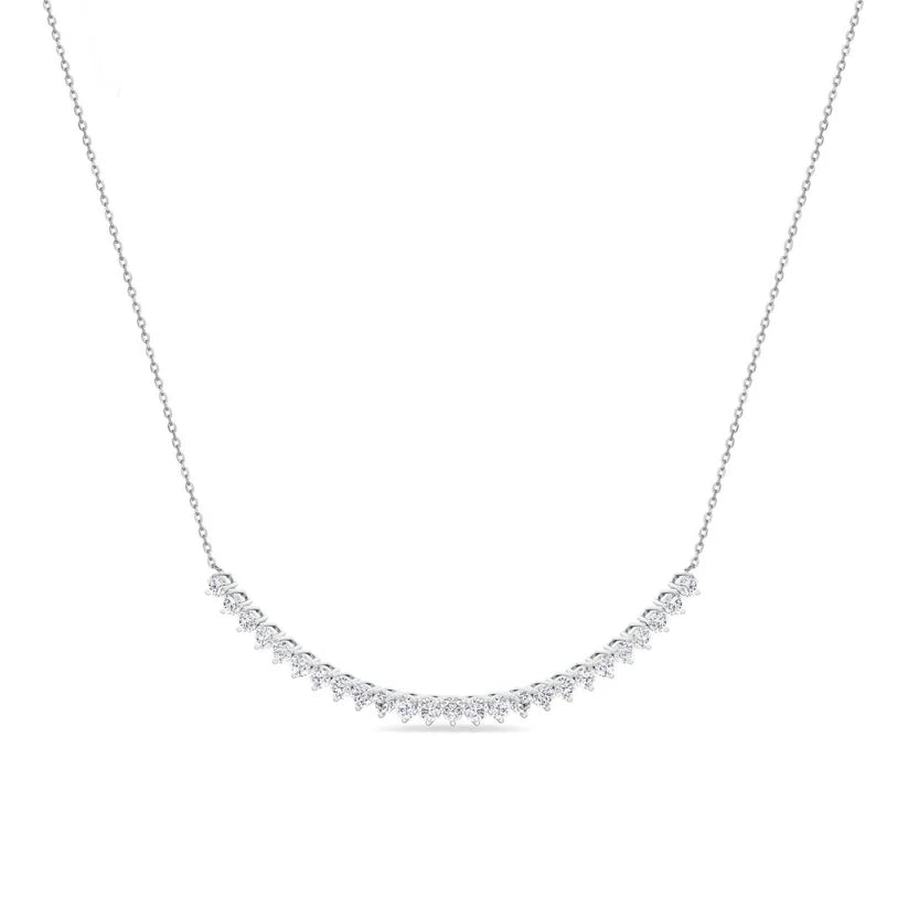 14K Lab Grown Diamond 25 Stone Tennis Bar Necklace