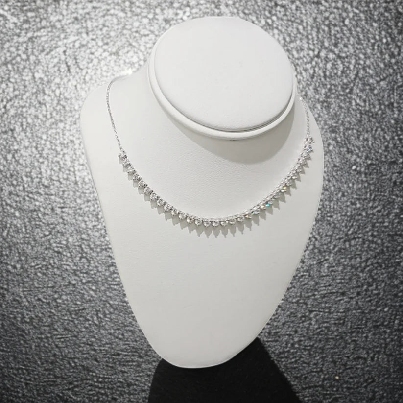 14k Lab Grown Diamond 3.5 Inch Bar Tennis Necklace