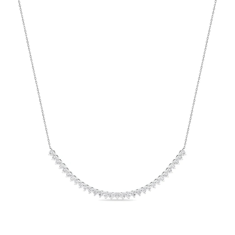 14k Lab Grown Diamond 3.5 Inch Bar Tennis Necklace