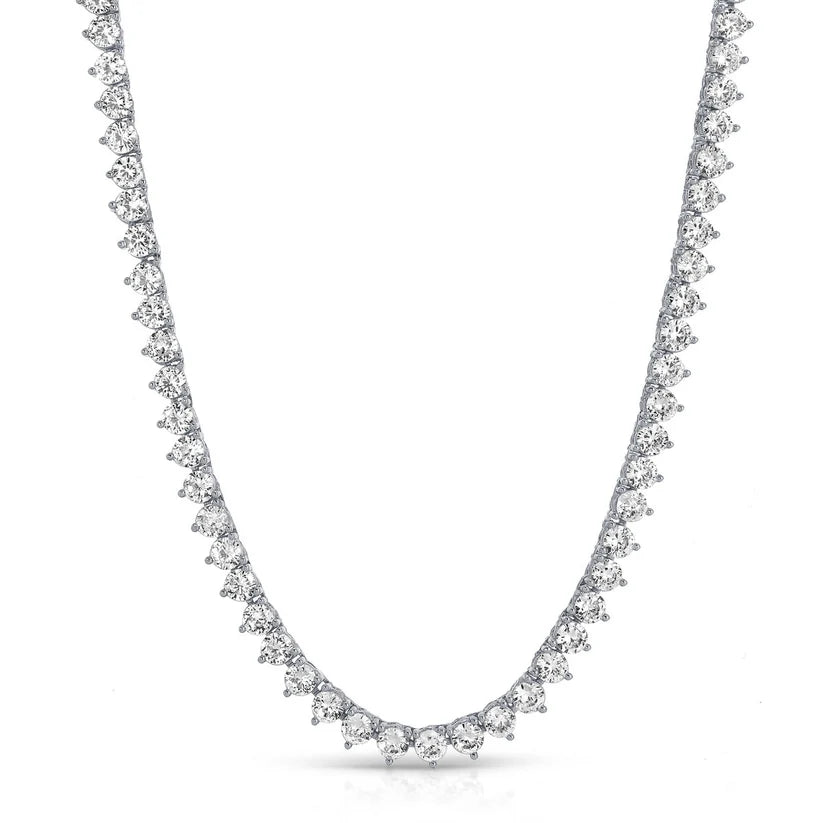 14k Lab Grown Diamond 7 Inch Bar Tennis Necklace