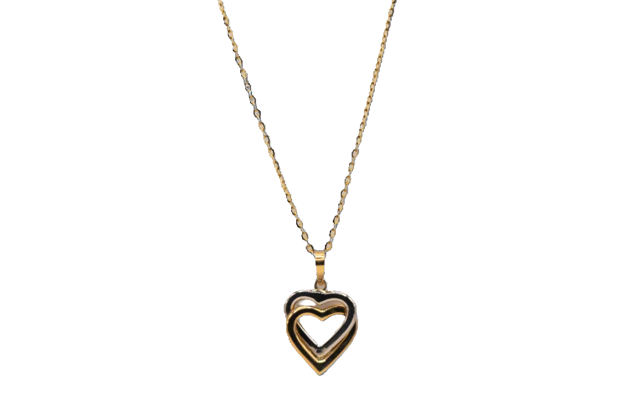 14k Gold Two-Tone Heart Pendant