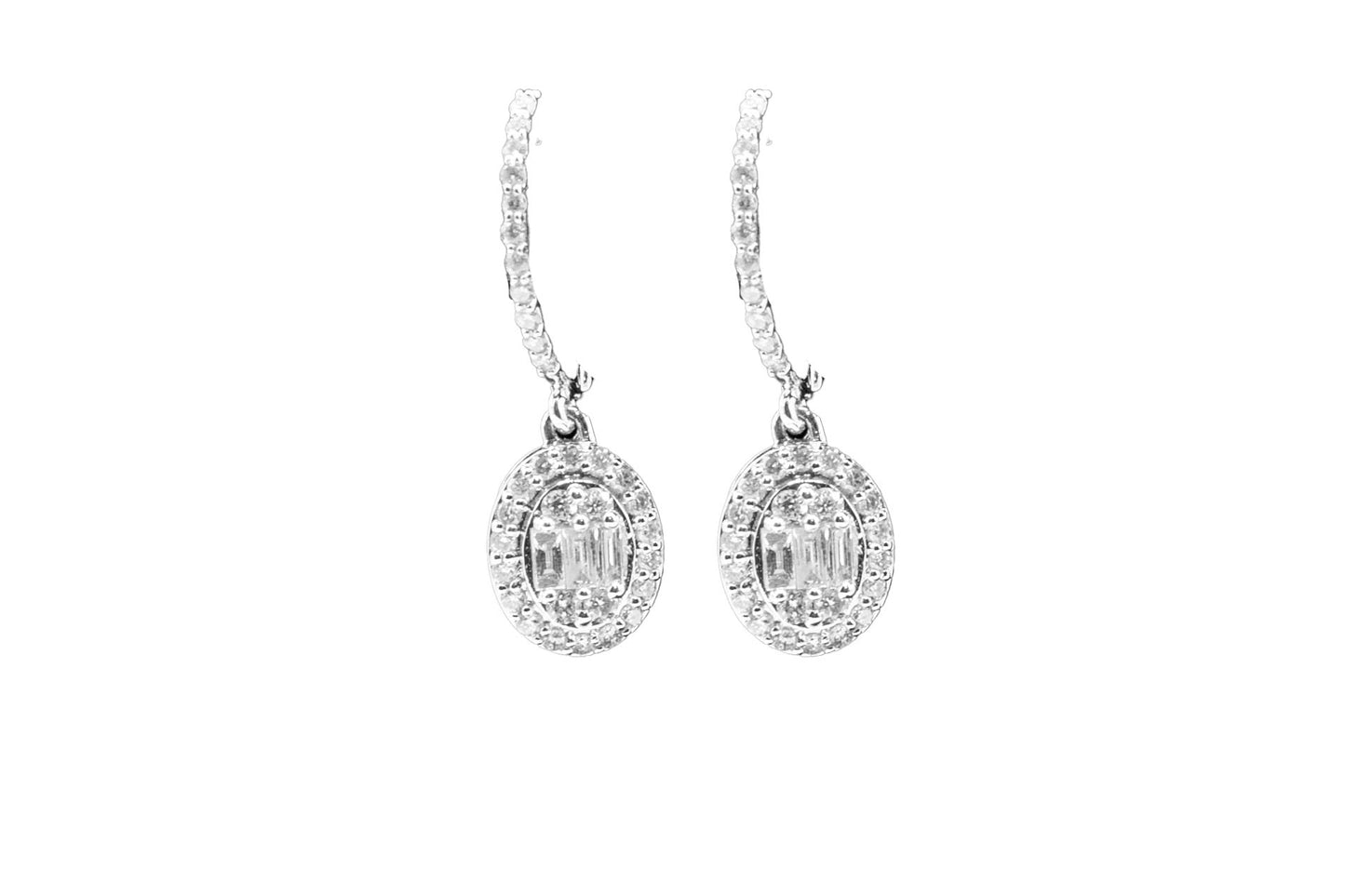 14k Gold Hanging Diamond Earrings
