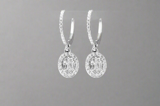 14k Gold Hanging Diamond Earrings