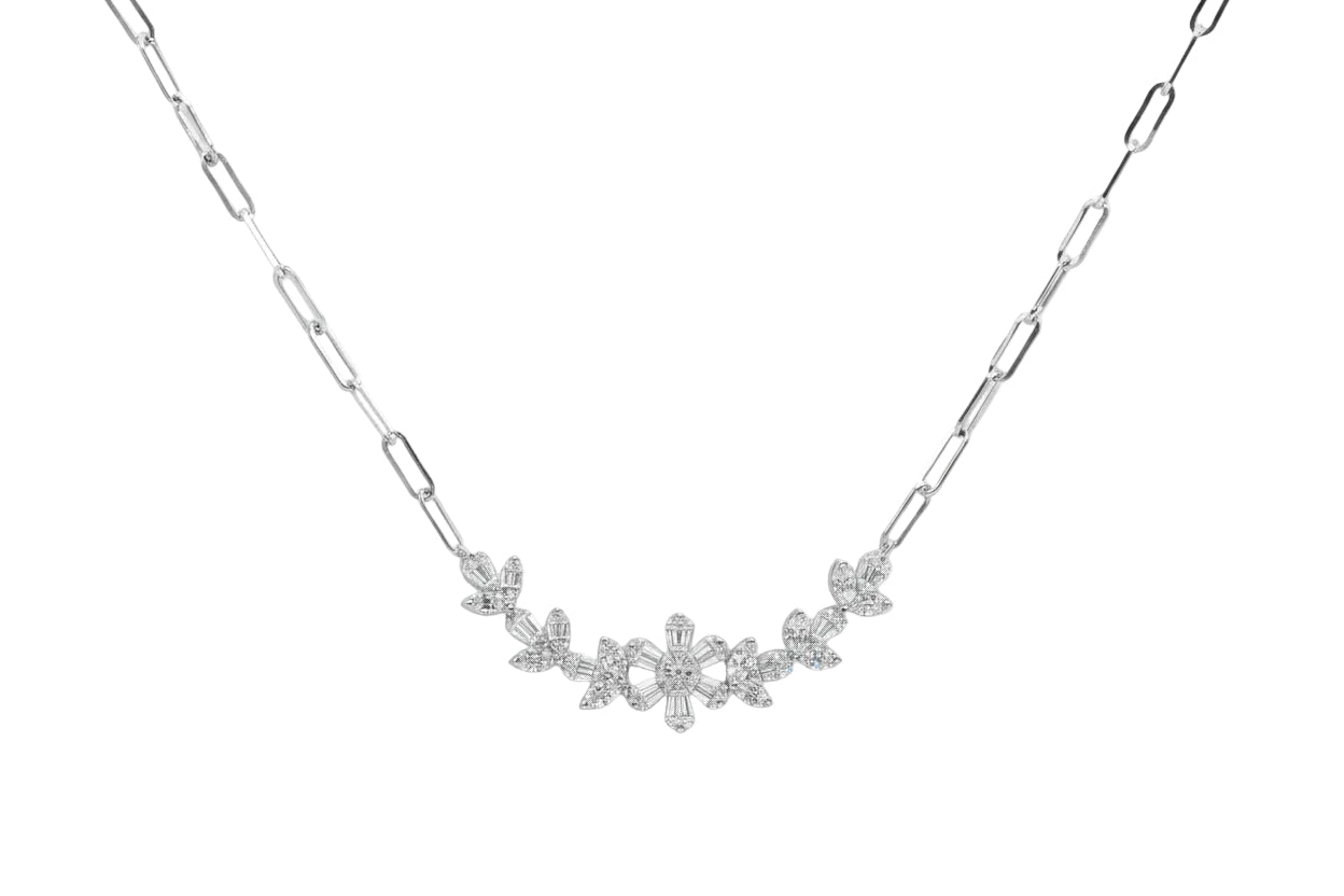 14k Gold Seven Flower Necklace