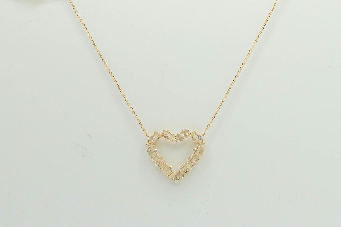 14k Gold Diamond Heart Necklace