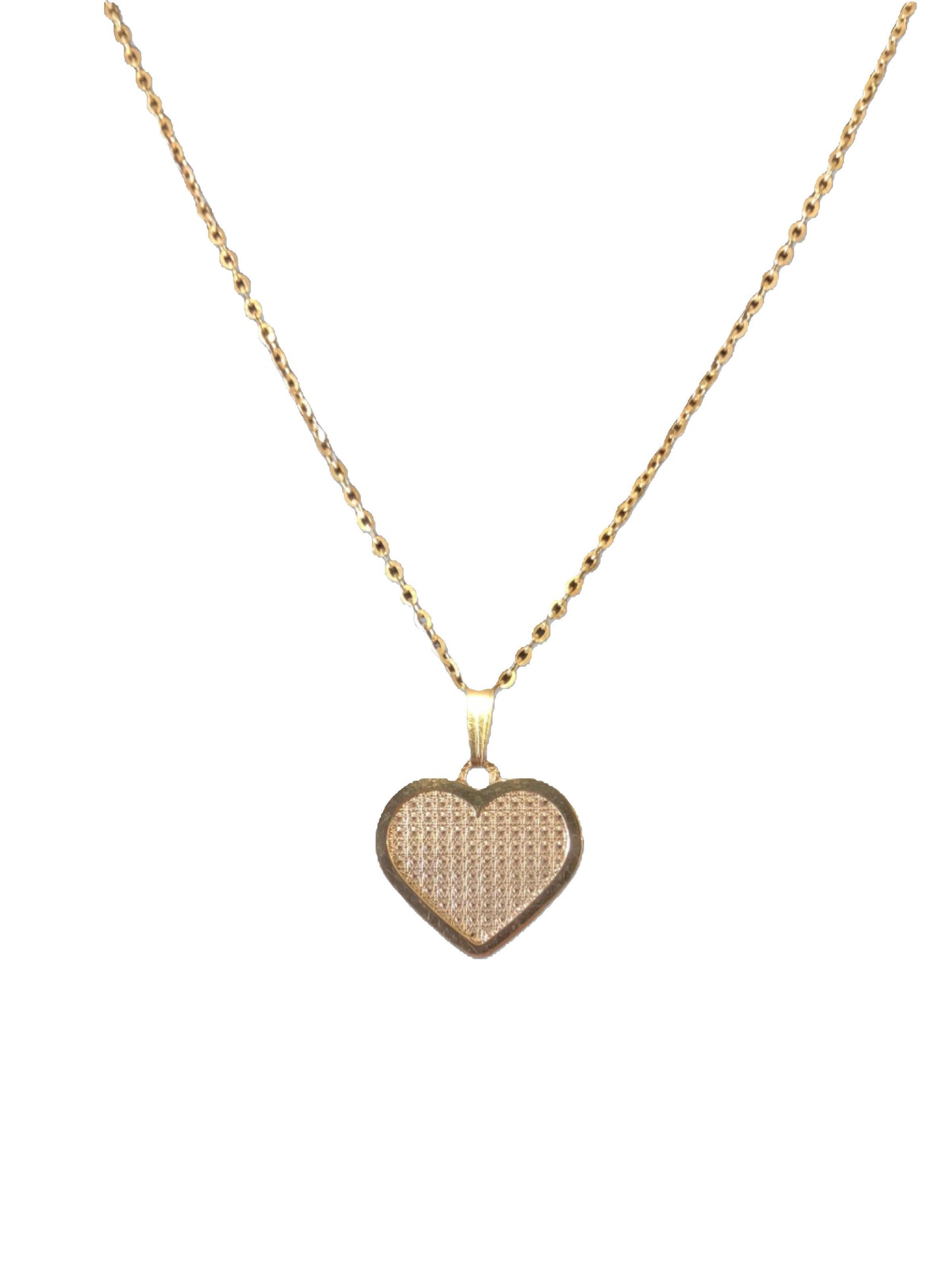 14k Gold Diamond Cut Heart Pendant