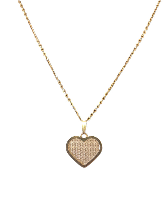 14k Gold Diamond Cut Heart Pendant