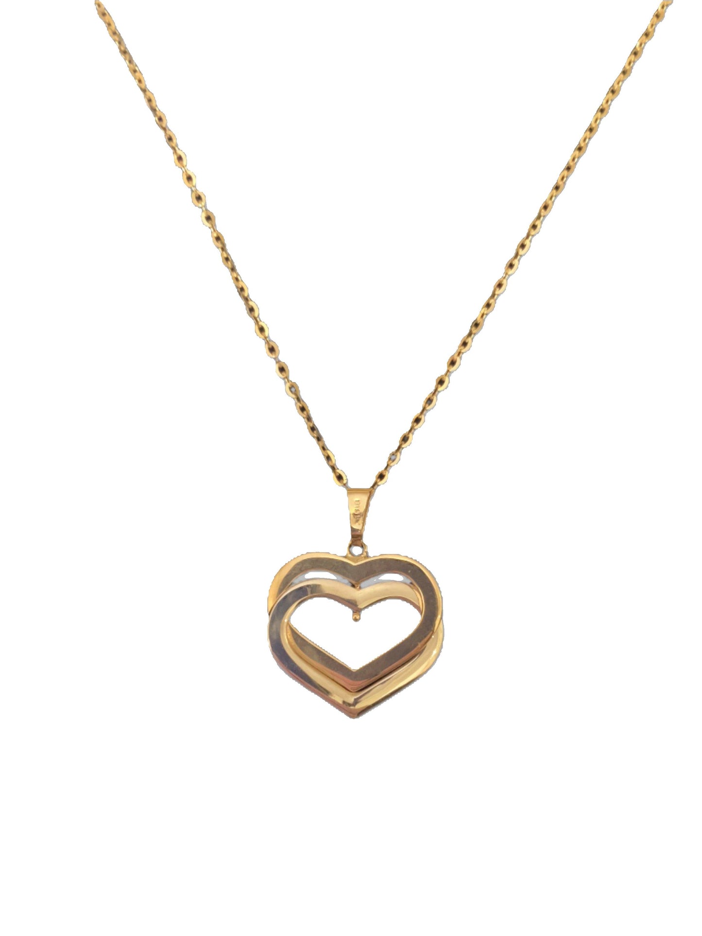 14k Gold Two-Tone Heart Pendant