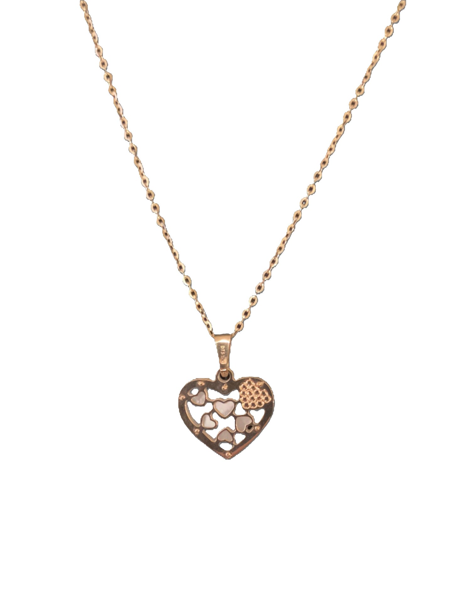 14k Gold Hearts within Heart Pendant