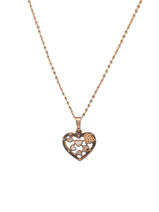 14k Gold Hearts within Heart Pendant