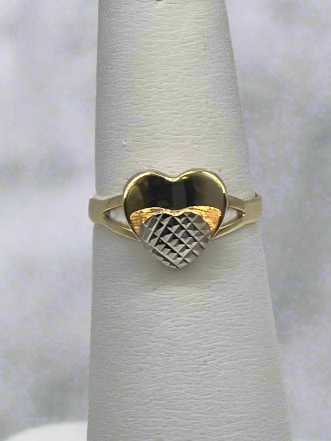 14k Double Heart Ring