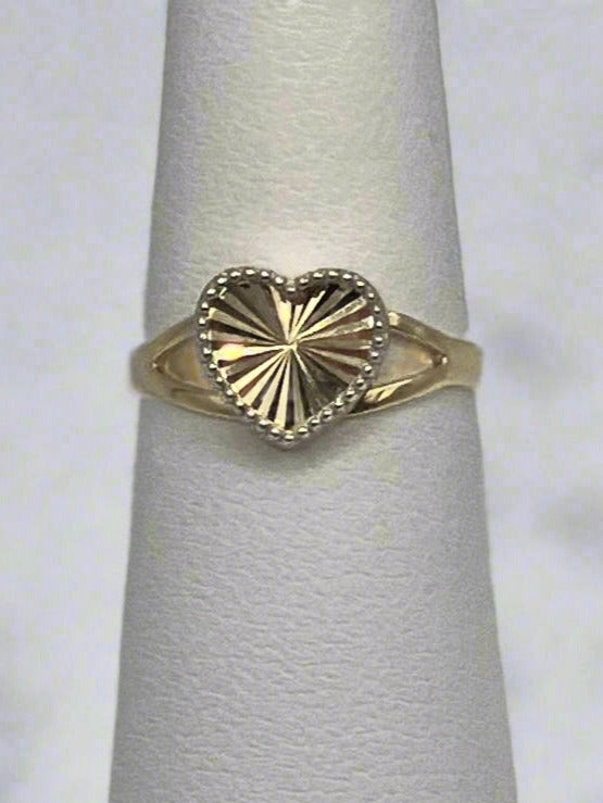 14k Starburst Heart Ring