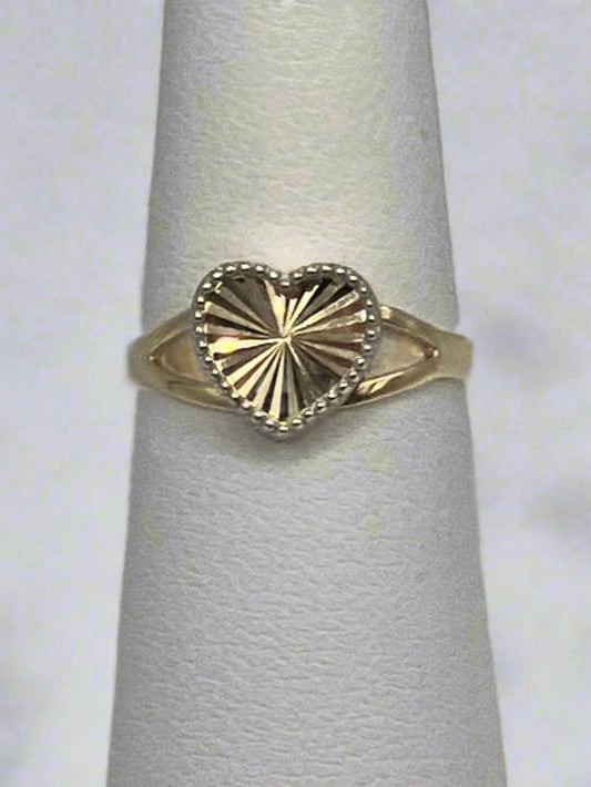 14k Starburst Heart Ring