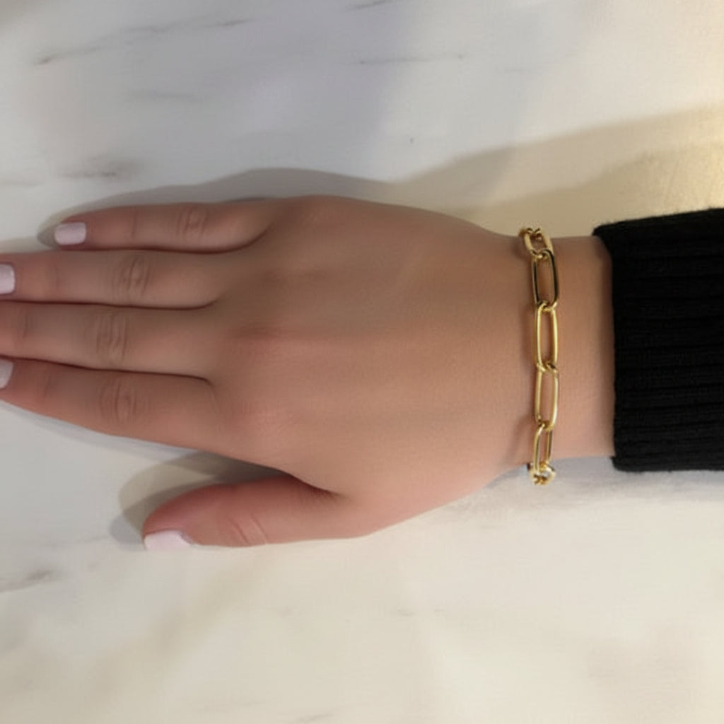 10k Gold Paperclip Bracelet