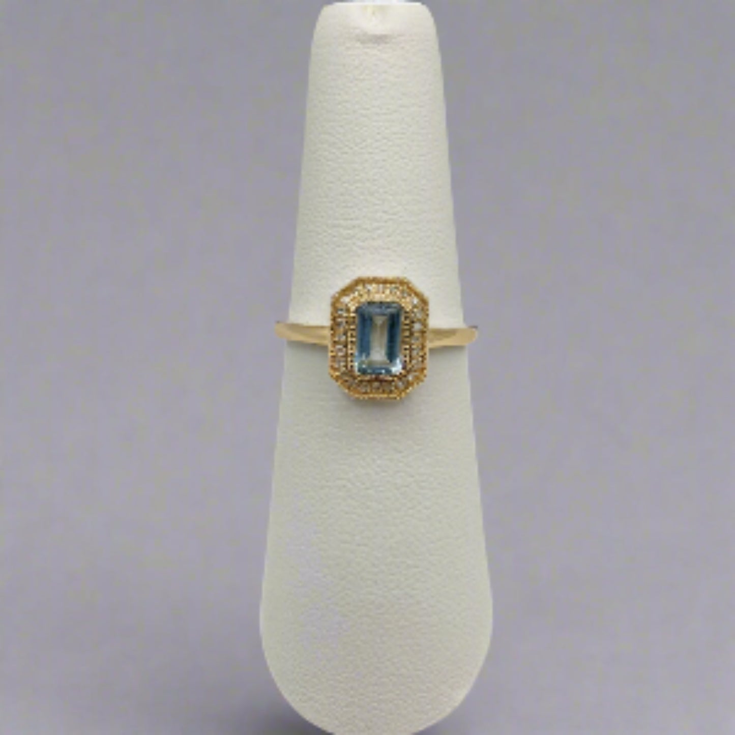 14k Gold Diamond and Topaz Ring