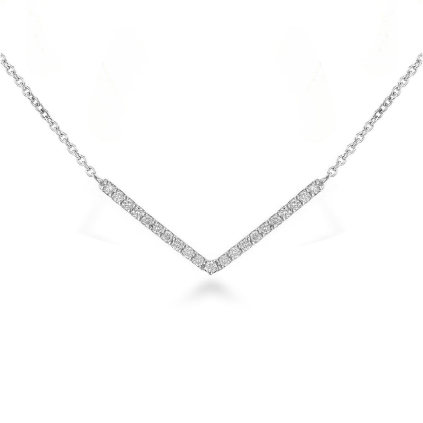 14k Lab Grown Diamond V Shape Necklace