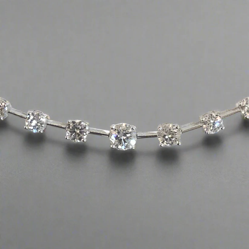 14k Lab Grown Diamond 23 Stone Graduated Tennis Necklace