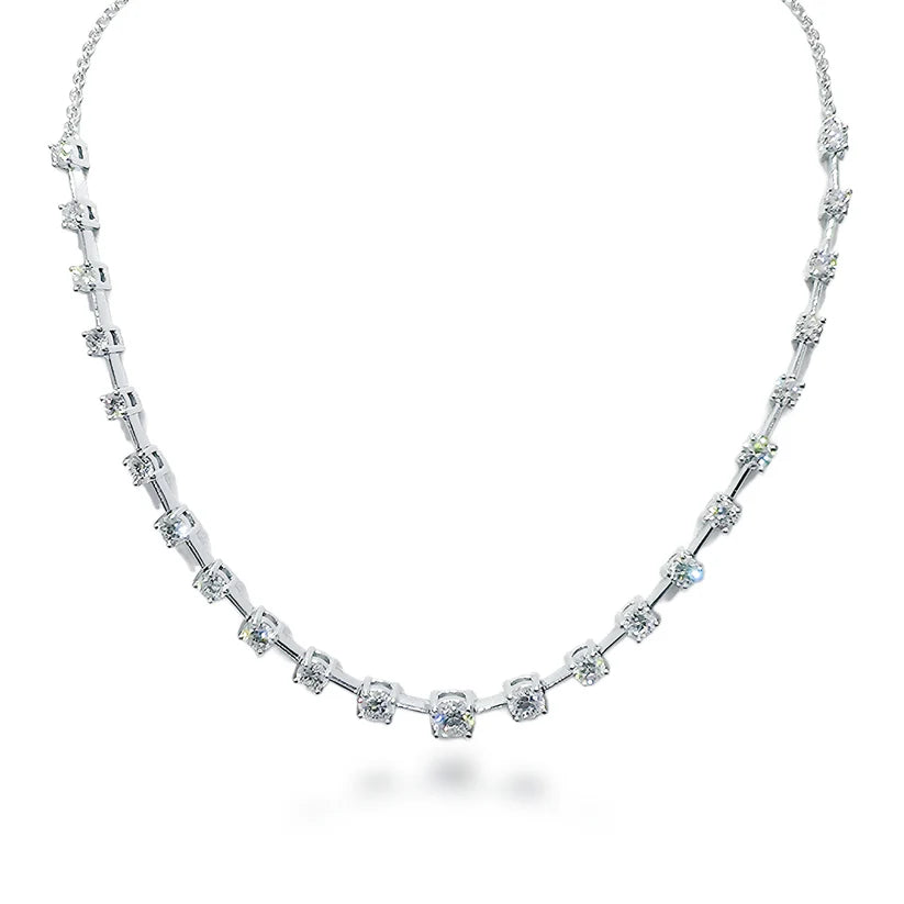 14k Lab Grown Diamond 23 Stone Graduated Tennis Necklace