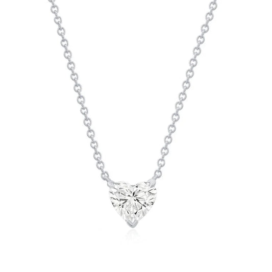 14k Lab Grown Diamond Heart Solitaire Necklace