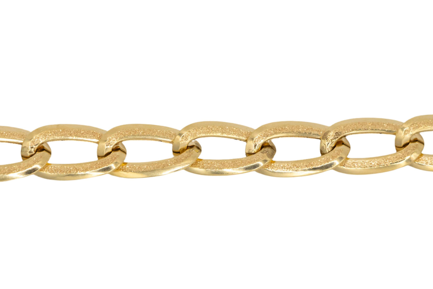 14k Gold Shimmering Oval Links Bracelet