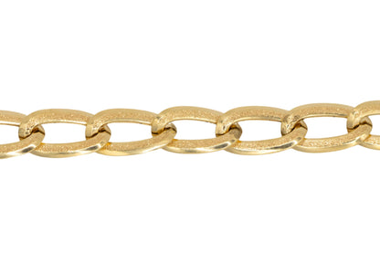 14k Gold Shimmering Oval Links Bracelet