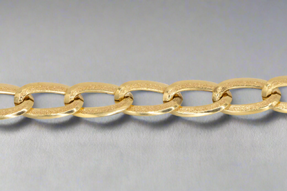 14k Gold Shimmering Oval Links Bracelet