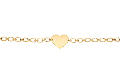 14k Gold Chain Bracelet with Heart