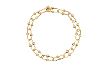 14k Gold Heart Link Bracelet