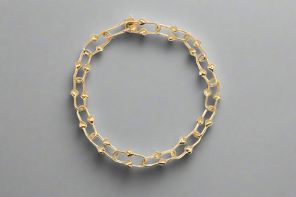 14k Gold Heart Link Bracelet