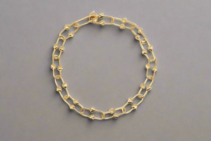 14k Gold Heart Link Bracelet