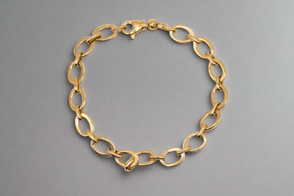 14k Gold Oval Links Bracelet