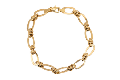 14k Gold Unique Oval Link Bracelet