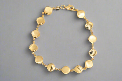 14k Gold Two-Tone Diamond Shapes Bracelet