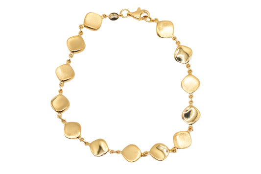 14k Gold Two-Tone Diamond Shapes Bracelet