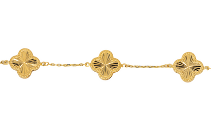 14k Gold Clover Sunburst Bracelet