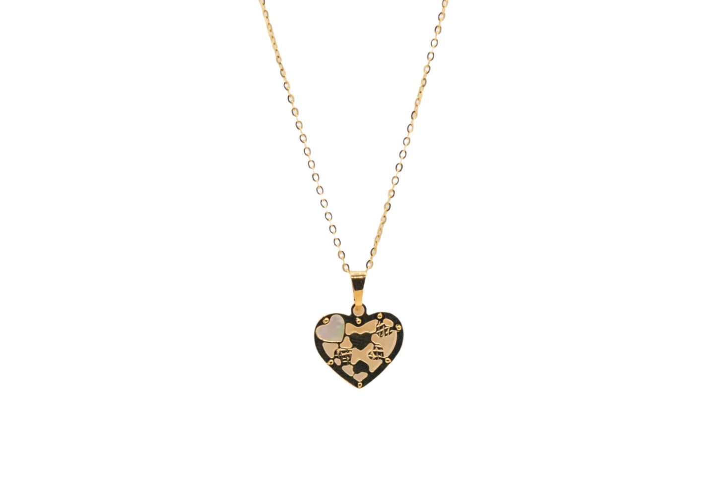 14k Gold Hearts within Heart Pendant