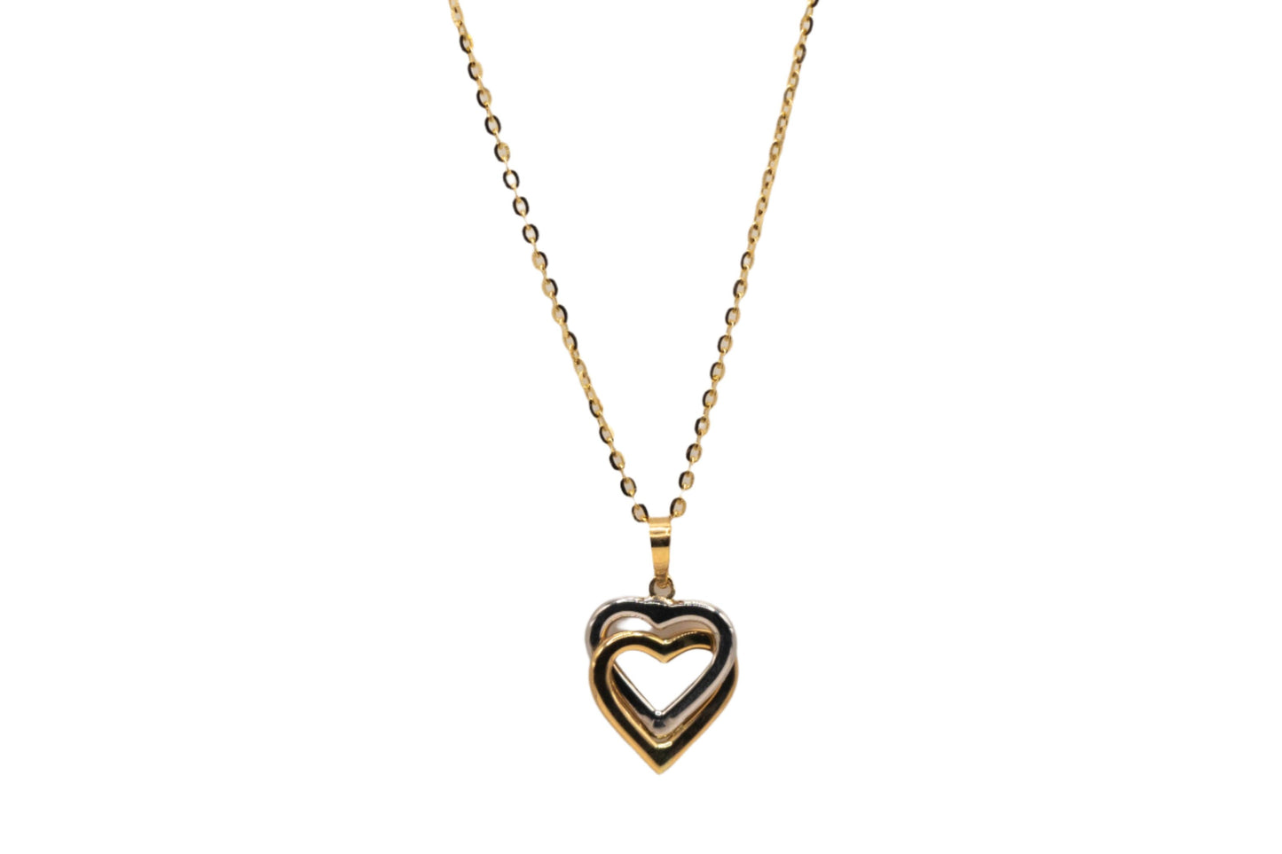 14k Gold Two-Tone Heart Pendant