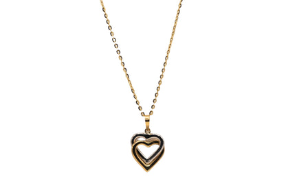 14k Gold Two-Tone Heart Pendant