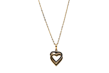14k Gold Two-Tone Heart Pendant