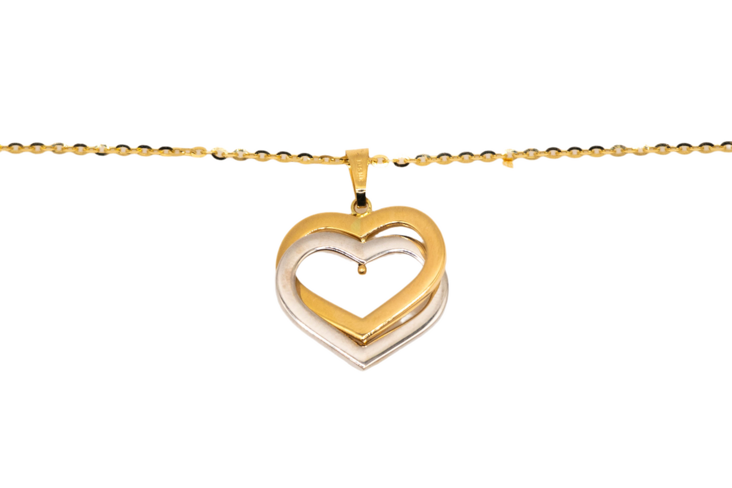 14K Gold Two-Tone Heart Pendant