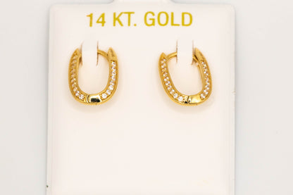 14k Gold Oval Hoop Earrings