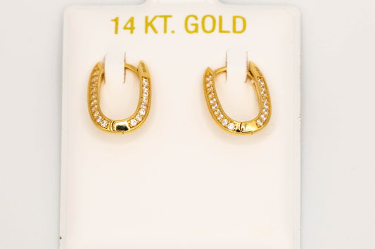 14k Gold Oval Hoop Earrings