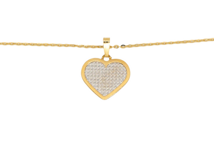 14k Gold Diamond Cut Heart Pendant