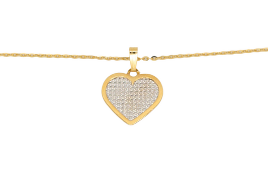 14k Gold Diamond Cut Heart Pendant