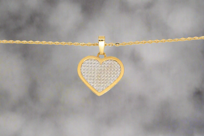 14k Gold Diamond Cut Heart Pendant