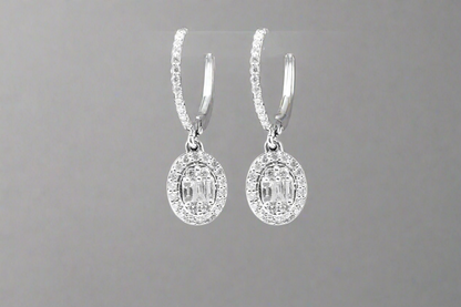 14k Gold Hanging Diamond Earrings
