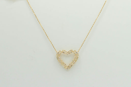 14k Gold Diamond Heart Necklace