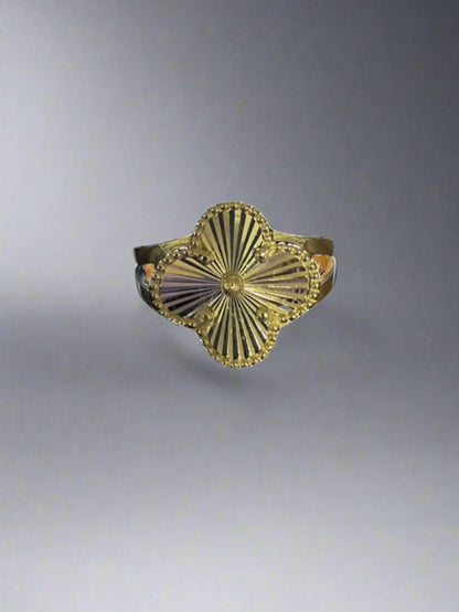 14k Starburst Clover Ring