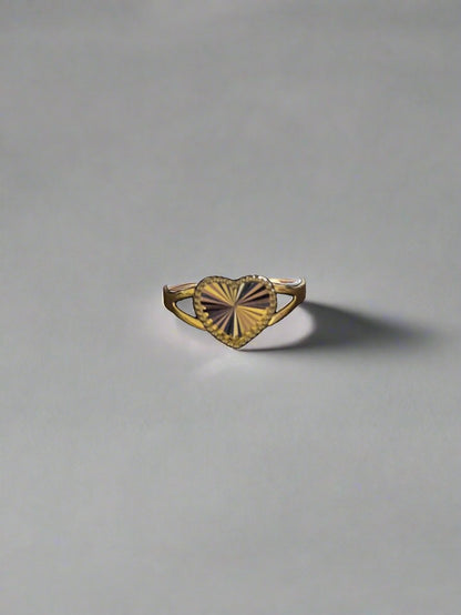 14k Starburst Heart Ring