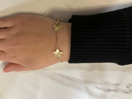 14k Gold Flower Bracelet